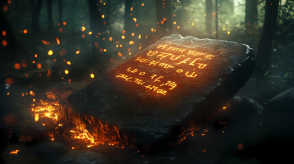 Wall Mural - mysterious ancient stone tablet