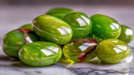 Poster - Natural jade stones glimmering under sunlight in untouched wilderness