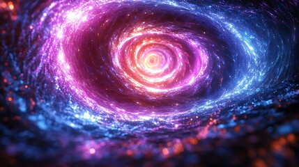 Wall Mural - a radiant vortex of endless glowing lines, converging into an infinite spiraling fractal, shifting h