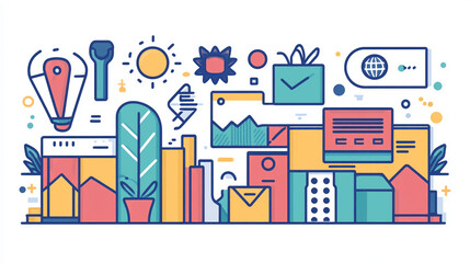 Poster - Colorful abstract vector illustration for creative design graphic art and background concept use for web design