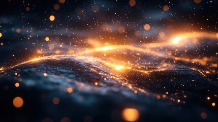 Fototapete - Abstract fiery landscape