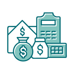 Poster - Corporate tax icon symbolizing finance and accounting elements  