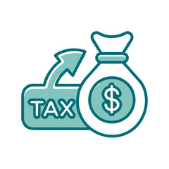 Poster - Tax Refund Icon with Money Bag and Arrow Background  