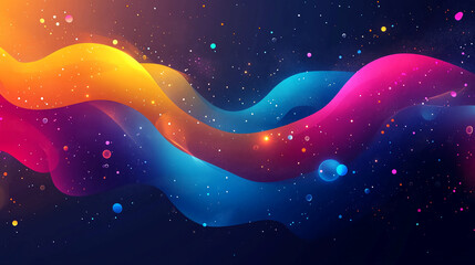 Poster - Abstract colorful fluid wave background design wallpaper desktop hd vibrant bright modern graphic art 3d