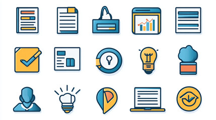 Poster - Business vector icons set for ui design and development of website and mobile application interface