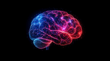 Poster - Digital brain illustration ai artificial intelligence neural network technology concept art 3d render