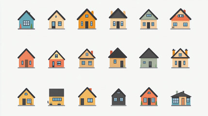 Poster - Houses real estate property architecture building home design residential neighborhood exterior collection