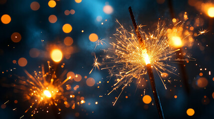 Poster - Sparklers background new year eve celebration party festive firework holiday bokeh light bright night dark 2024