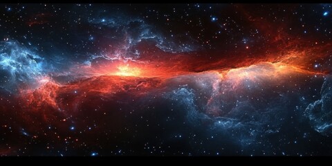 cosmic nebula panorama equirectangular projection deep space environment map with stars and glowing 