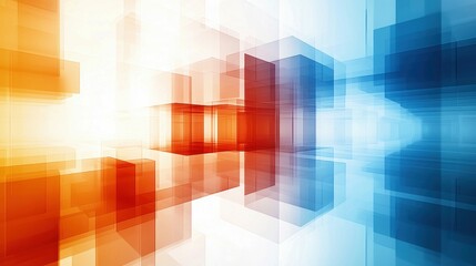 Poster - A stunning abstract design showcasing transparent, overlapping geometric structures in vibrant hues.