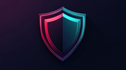 Poster - Abstract Shield Icon with Vibrant Colors and Modern Design for Security Concepts