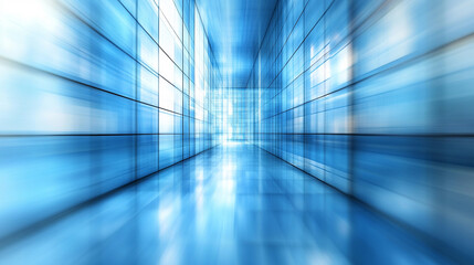 Poster - Futuristic blue grid perspective design with glowing lines and digital lighting symbolizes innovation, connectivity, and the limitless potential of modern high technology landscapes.


