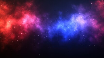 cosmic nebulae blend of vibrant red and blue hues. vast expanse of space filled with swirling clouds