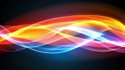 Poster - colorful light waves create vibrant and dynamic background, showcasing blend of red, orange, blue, a