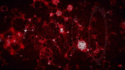 Poster - Animation of glowing neural network pattern with red and white connections