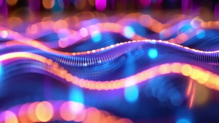 Poster - vibrant abstract waves of colorful light dynamic visual journey of energy, movement, and rhythm with