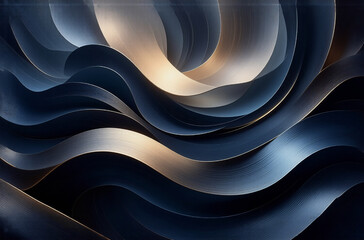 Aufkleber - abstract flowing waves of blue and beige hues create a dynamic, textured backdrop. smooth, curved sh