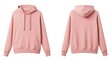 © Steffani - Front and back view of a comfortable and stylish pink hoodie, perfect for casual wear. The hoodie has long sleeves and a cozy hood.