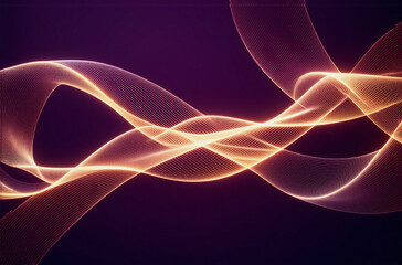 Aufkleber - abstract flowing orange lines gracefully curve against a deep purple backdrop, creating a visually d