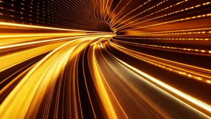 Poster - dynamic golden light trails mesmerizing display of energy, speed, and innovation in abstract pattern