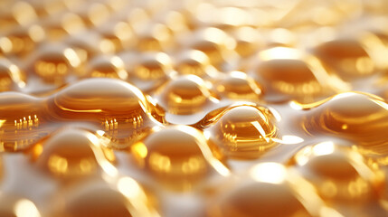 Poster - Close-up of a glowing liquid gold CPU chip on a fluid-like motherboard, symbolizing speed, intelligence, and futuristic technology. A 3D tech concept of data power and digital transformation.


