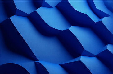 Aufkleber - abstract geometric background featuring curved, faceted blue shapes. intricate design with light and