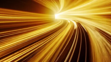 Poster - vibrant abstract golden light trails dynamic display of speed, movement, energy, and excitement, cre