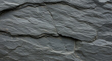 Poster - Close up of natural dark gray slate stone texture background