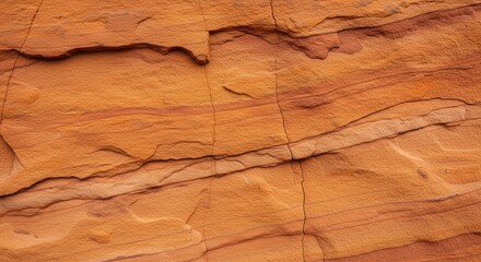 Aufkleber - Close up of orange sandstone rock face with layered texture details