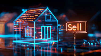 Poster - Selling digital real estate innovative home market trends online platforms virtual environment futuristic viewpoint