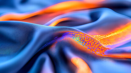 Poster - Flowing textile patterns close-up fabric photography vibrant colors studio environment artistic perspective