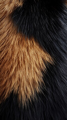 Wall Mural - Close-up of calico or tortoiseshell cat fur texture, showcasing the intricate patterns and vibrant colors of pet hair, symbolizing comfort, warmth, and the beauty of natural animal coats.

