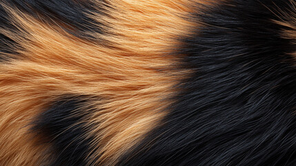 Wall Mural - Close-up of calico or tortoiseshell cat fur texture, showcasing the intricate patterns and vibrant colors of pet hair, symbolizing comfort, warmth, and the beauty of natural animal coats.

