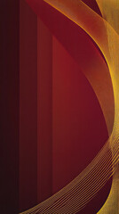 Poster - A red background with a gold line that is curving. The line is very long and it is almost like a ribbon