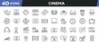 © Abbasy  Kautsar - Cinema icons set. Web line icons collection related video, movie, entertainment. Editable stroke. Perfect pixel vector illustration isolated on white background.