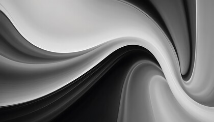 Wall Mural - black and white abstract liquid flow gradient background with grainy noise texture, super wide websi