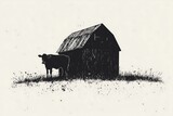 Farm Scene Silhouette