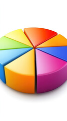 Poster - A colorful pie chart is divided into nine slices. Each slice is a different color, and the pie chart is a representation of a data set