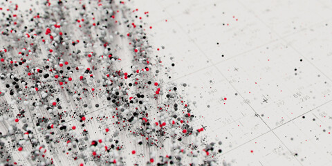 Poster - Abstract data clusters visualization. AI technology neural patterns. Digital information presentation, futuristic graph. 