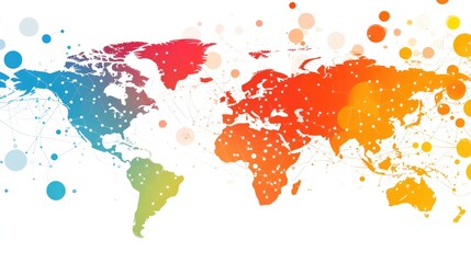 Poster - Corporate presentation slide background showing global business trends and data