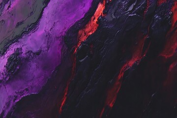 Poster - Abstract rendering featuring fluid purple and fiery red elements