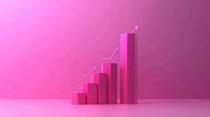 Poster - Stacked bar graphs with glowing peaks and trend arrows in modern business theme