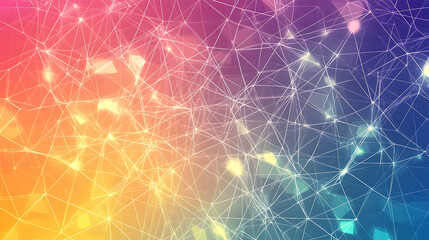 Poster - A vibrant abstract display of interconnected polygonal shapes.