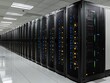 © MindVerse - Advanced Server Room: Rows of state-of-the-art servers in a vast, technologically advanced data center, reflecting the core of digital innovation and secure information management.
