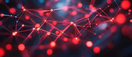Poster - Abstract rendering of networked connections with glowing spheres and lines