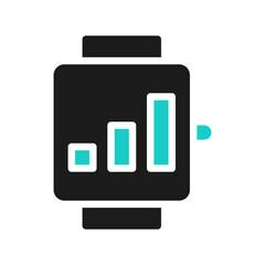 Poster - Smartwatch with Business Graph Minimalist Vector