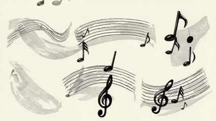 Poster - Musical Notes Dance Playfully on a Sheet of Music Paper Generative AI