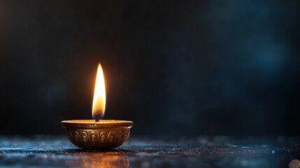 Poster - Digital Enlightenment Traditional Oil Lamp Illuminating Technological Transformation - Cultural Innovation Meets Mindful Tech Visualization