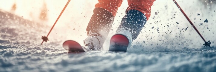 Poster - High-Performance Winter Dynamic Precision Alpine Skiing Breakthrough - Immersive Extreme Sports Experience Capturing Athletic Innovation and Elemental Performance