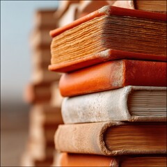 Poster - Nostalgic Knowledge Archive Vintage Book Collection Showcasing Analog Learning, Timeless Wisdom and Scholarly Aesthetics for Modern Intellectual Exploration